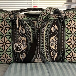 Black and Green Patterned Bag